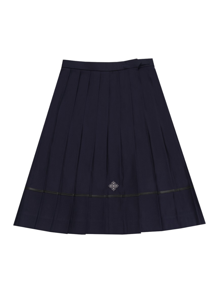 College Sailor Top + High Waist Slim A-Line Skirt