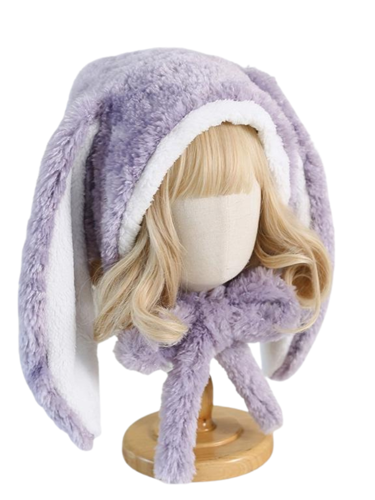 Lolita Long Bunny Fur Snow Hat