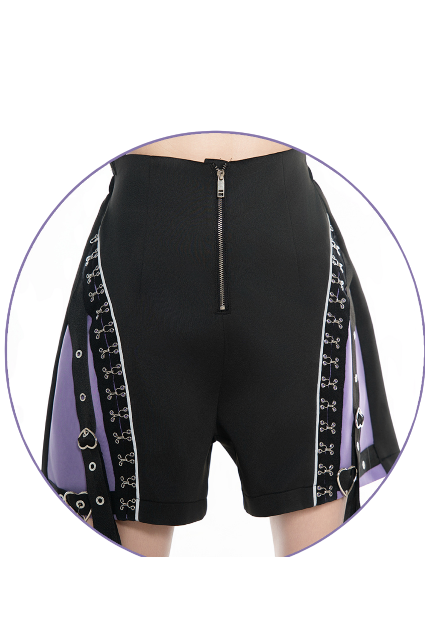 【天使界隈】サイバーテクノロジージャケット+ショートパンツ+レッグカバー