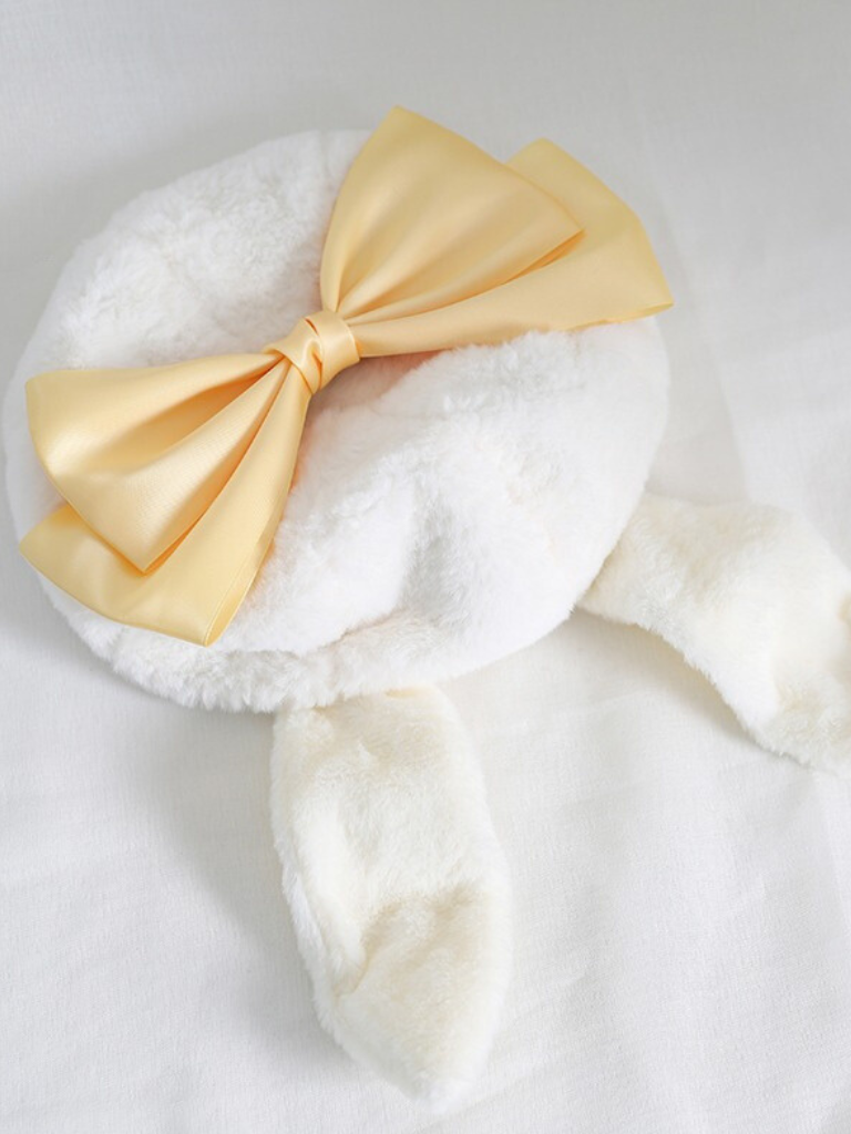 Big Bow Bunny Ear Beret