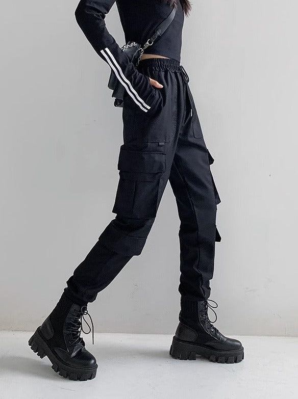 翻盖口袋简易慢跑裤