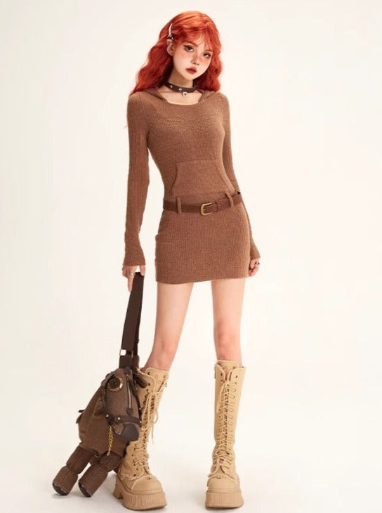 辣妹修身长短裙