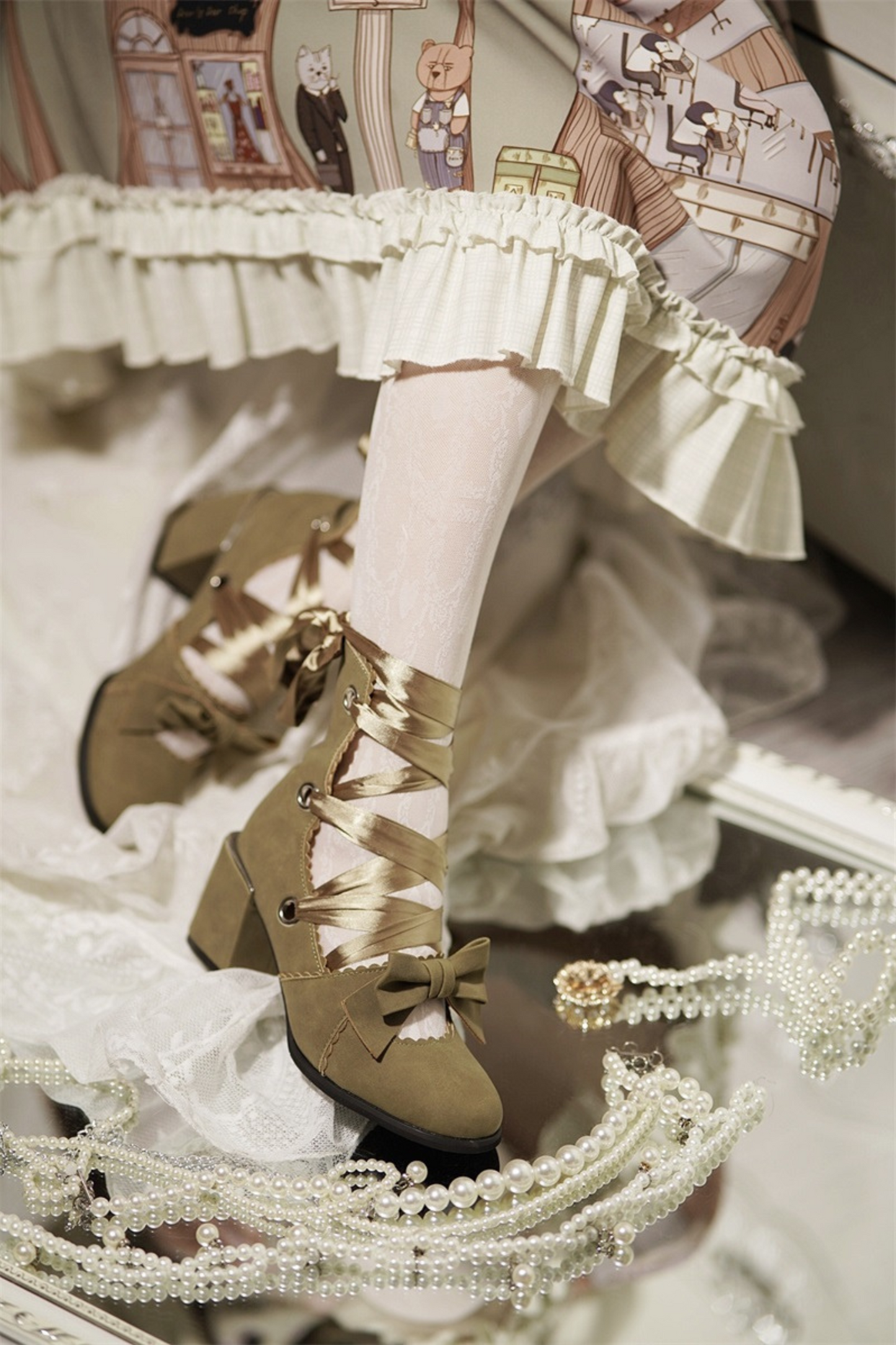Ribbon Elegant Lace-up Lolita Shoes
