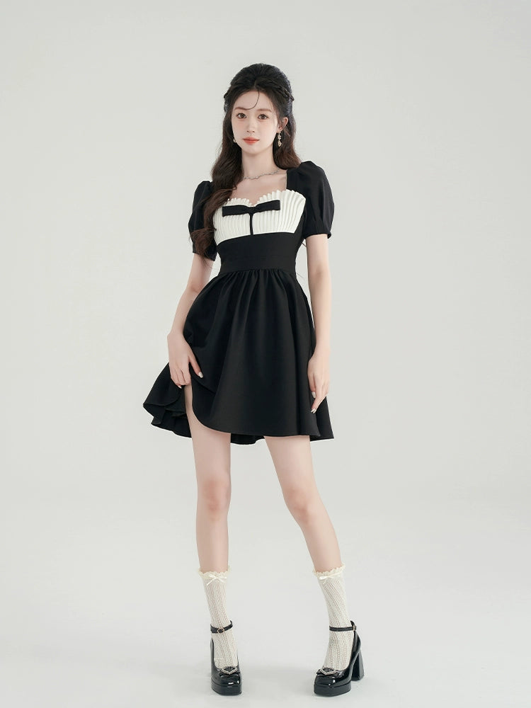 Robe chic et douce en ruban français