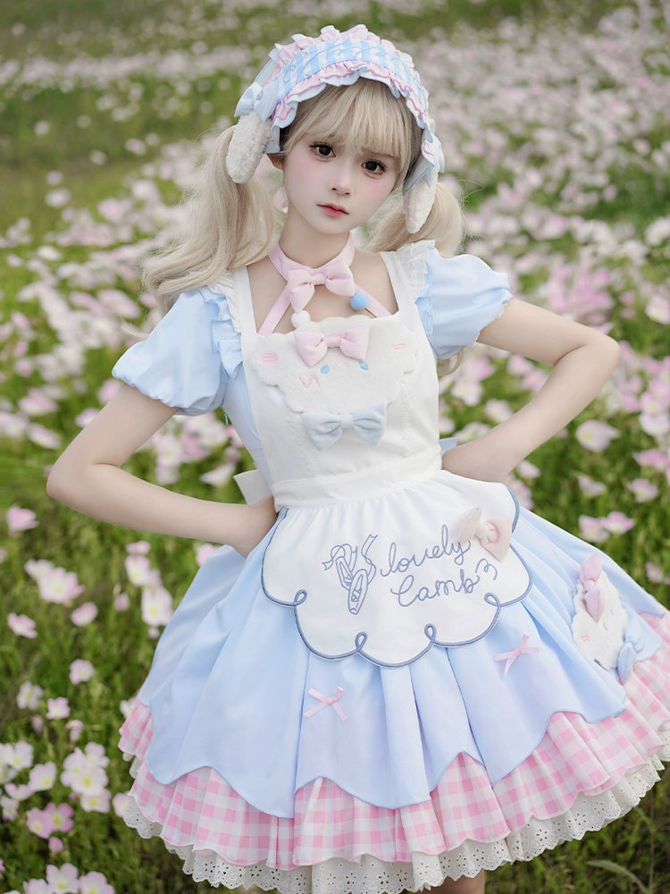 cute dress sets Olivaceous Summer Happiness Mint Two-Piece Dress - Size M - Puff Sleeve Crop Top & High Rise Skirt Set - Sweetheart Neckline