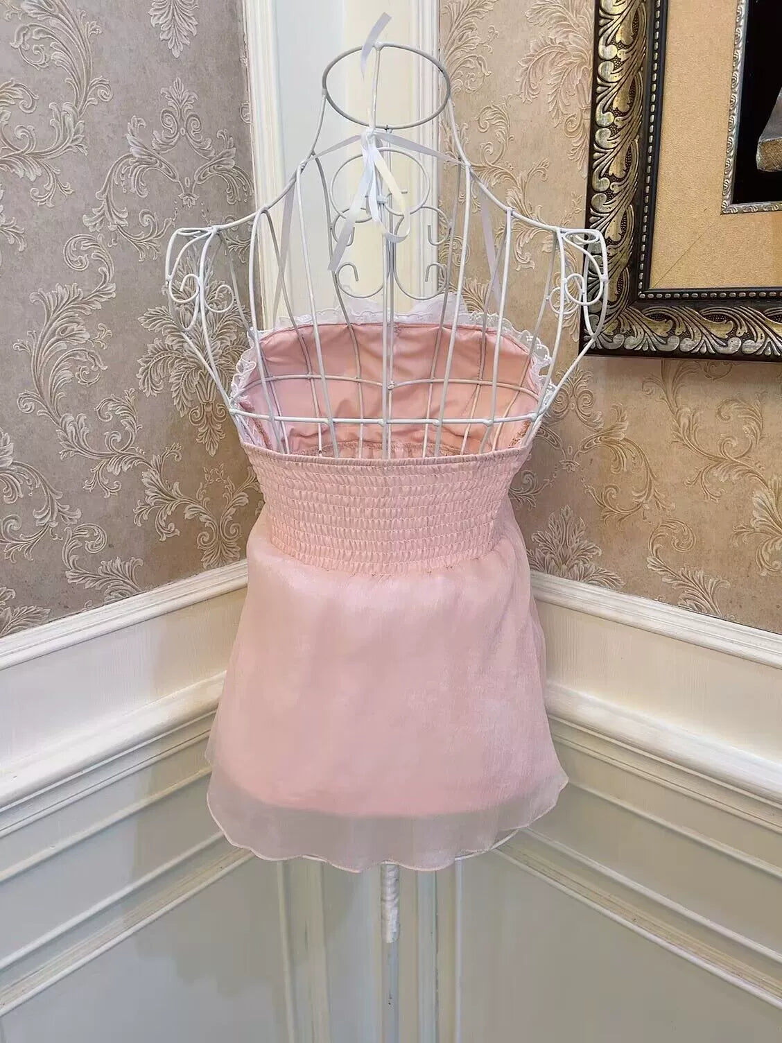 Waist Ribbon Sweet Pink Top