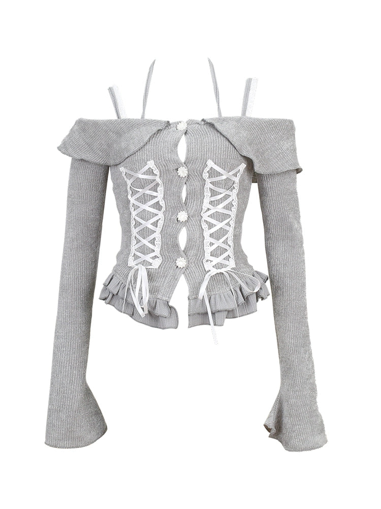 Lace -up frill tops + tiered skirts