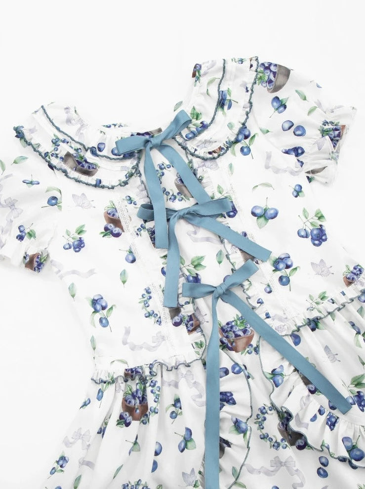 【예약 상품】베리 바구니 여름 로리타 원피스+코사지+조끼