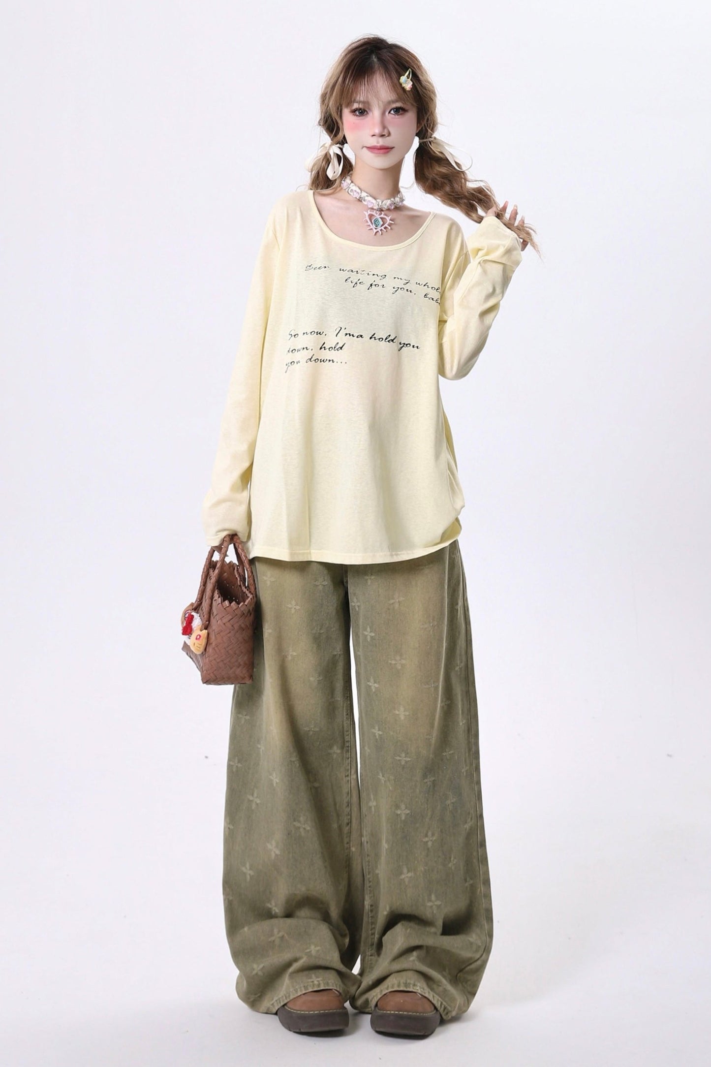 ヴィンテージドージデザインディストレートジーンズ