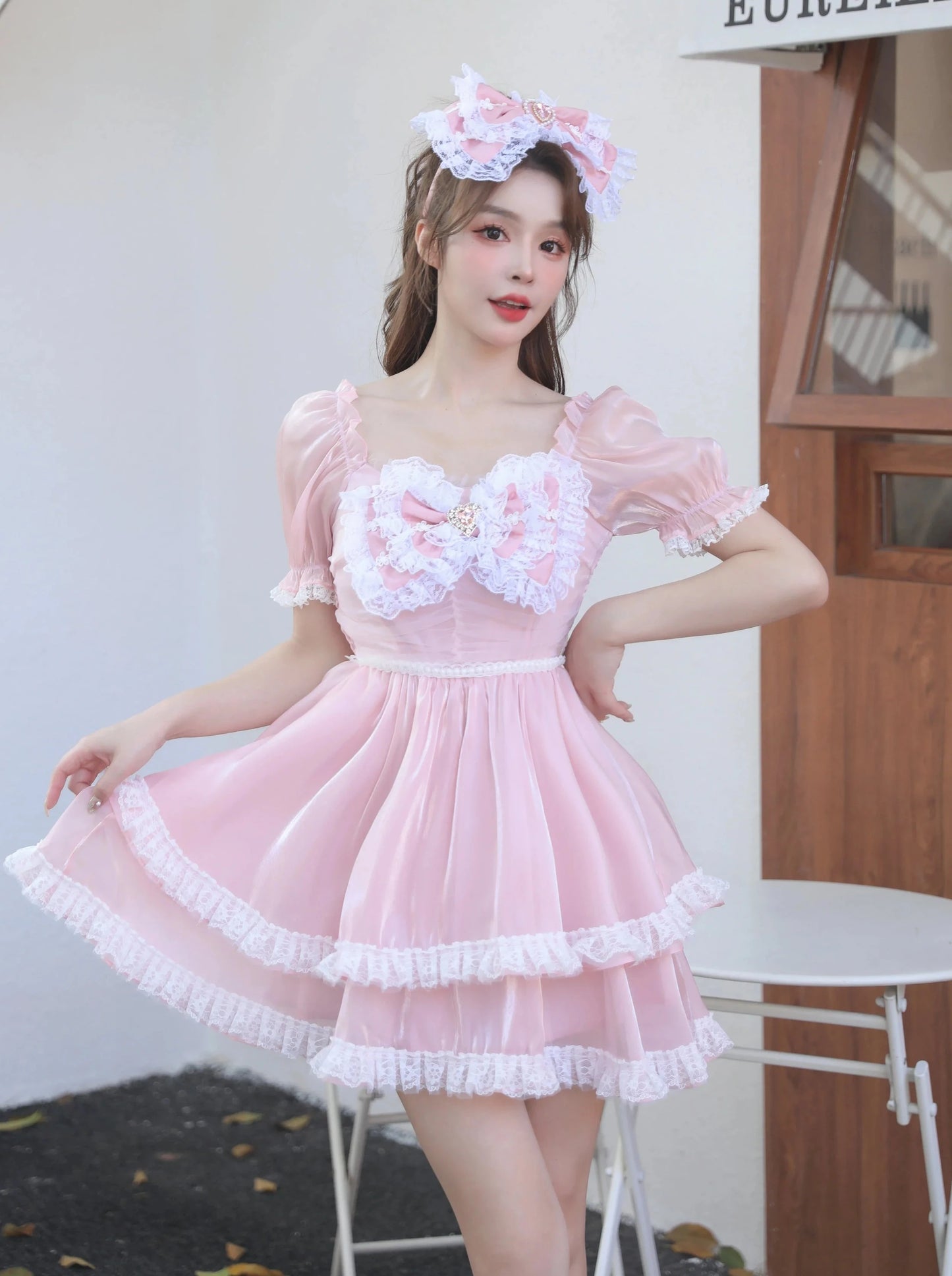 スイートガーリーパウダーピンキーリボンワンピース