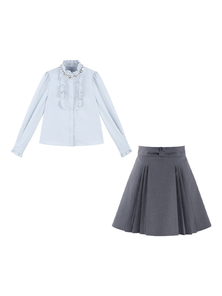 Blue Vintage Stand Color French Top Set