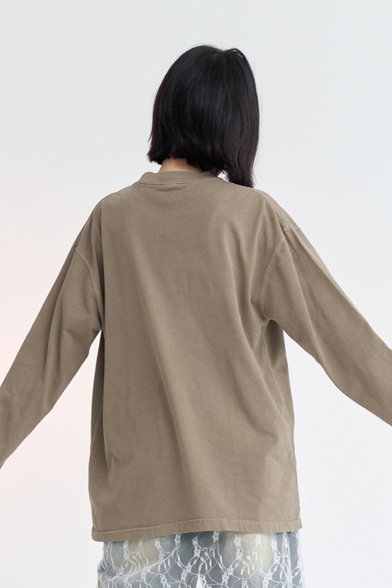 ミュージックノートプリントロングスリーブトップ