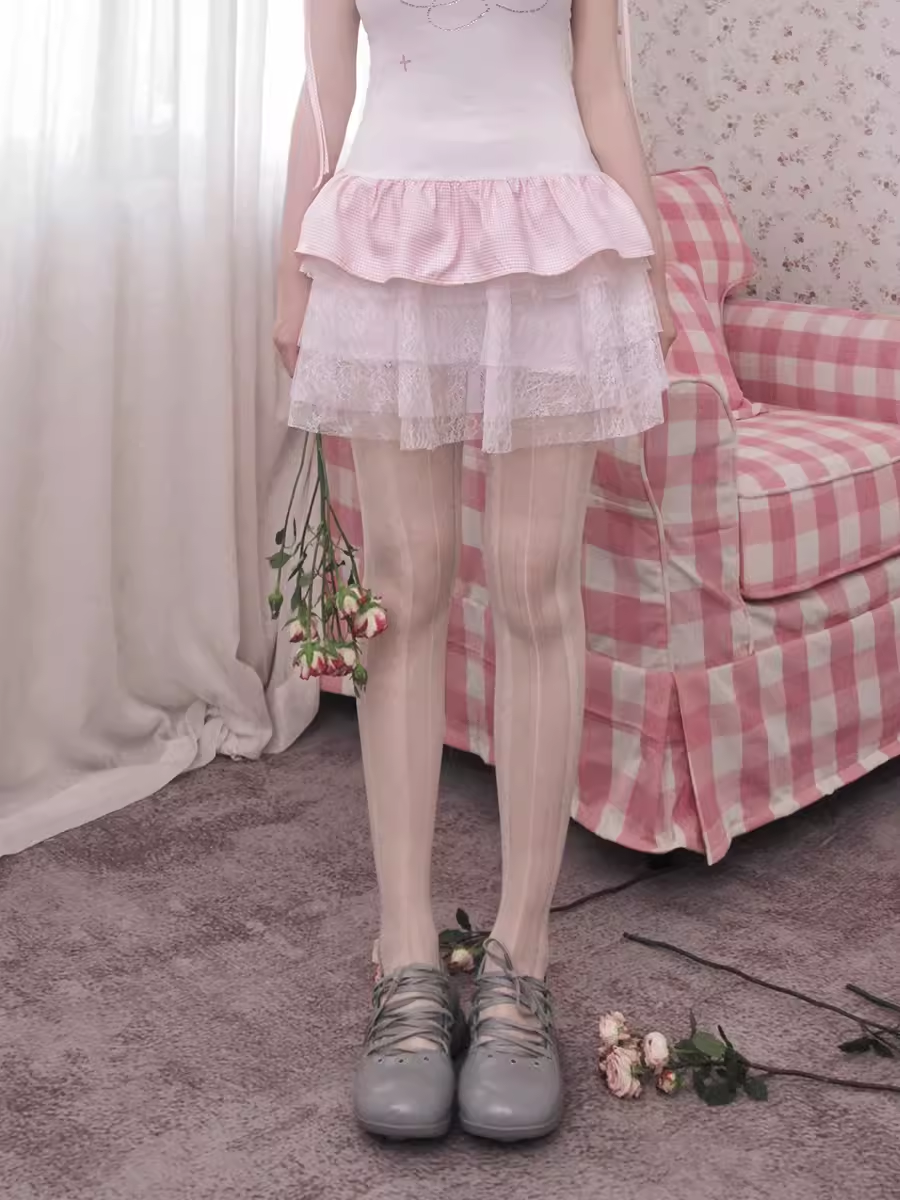 ノットプニッチデザインノースリーブチェックワンピース