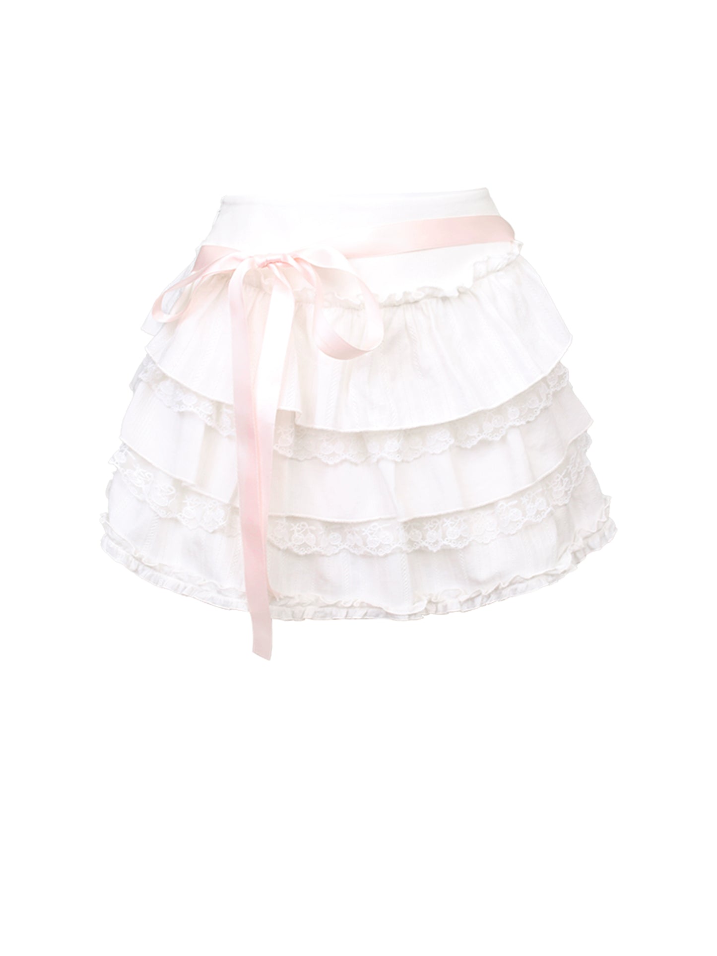 Pink faux two-piece top jacket + satin high-waist skirt