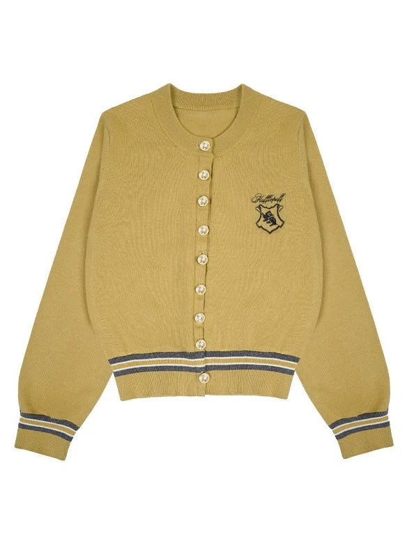 哈利波特联名款针织开衫 2023 新款学院风刺绣修身显瘦