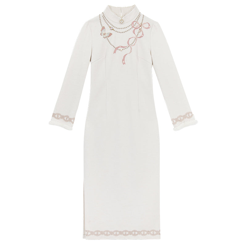 ジェムストーンビーズチャイナドレス