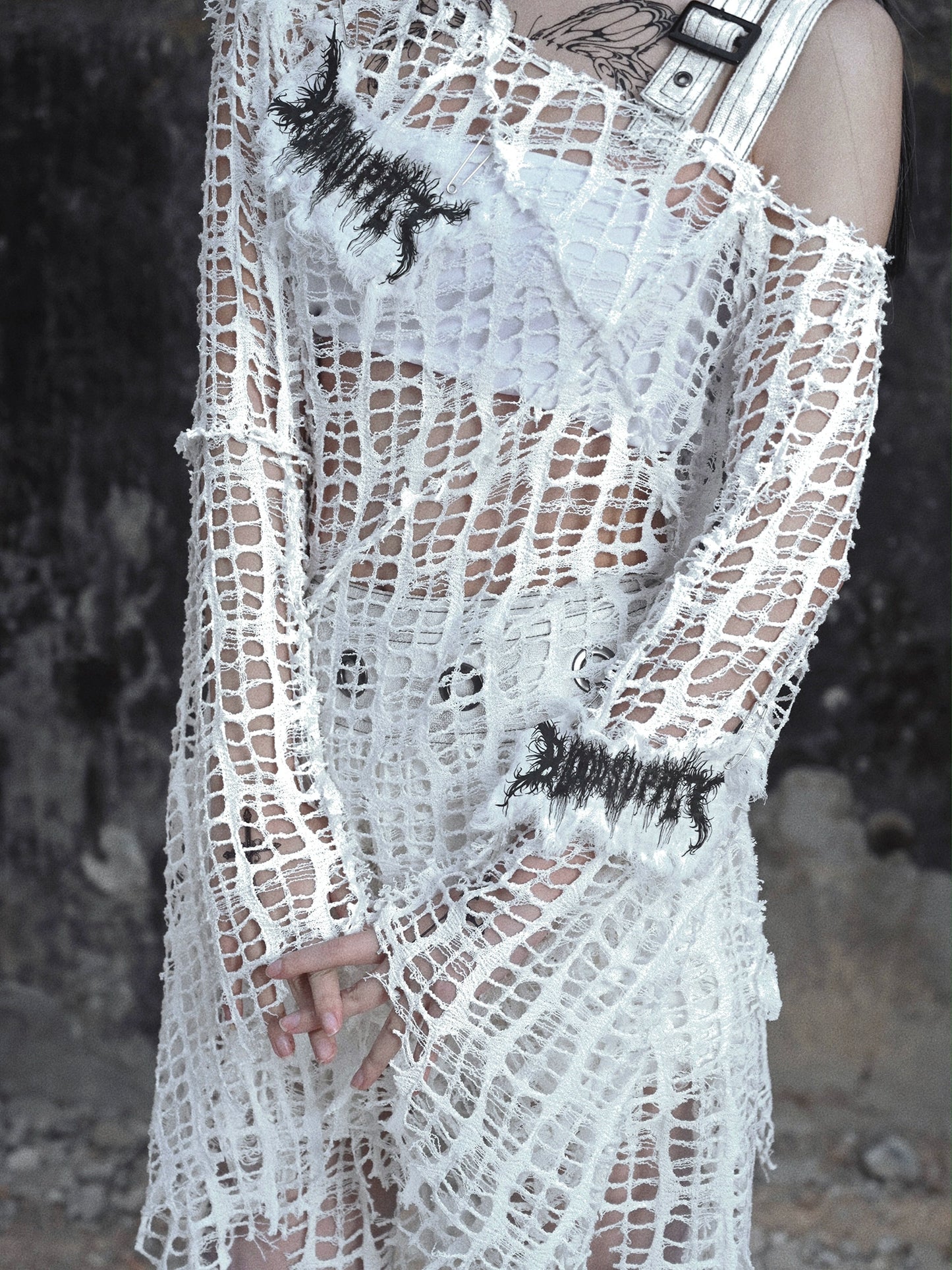 Blood Supply Original ◆ Madhouse 针织破洞朋克小众弹力亚文化打底上衣 春季