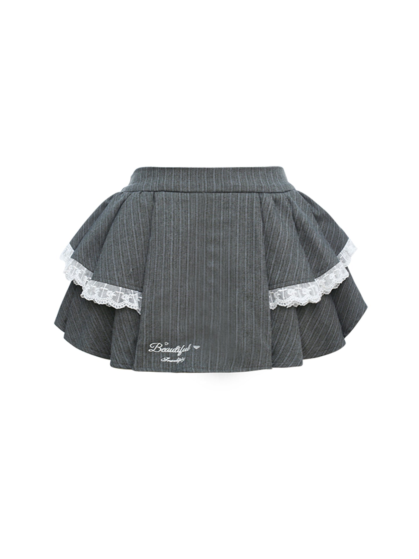 アカデミーベスト+フレンチスリーブシャツ+スカート