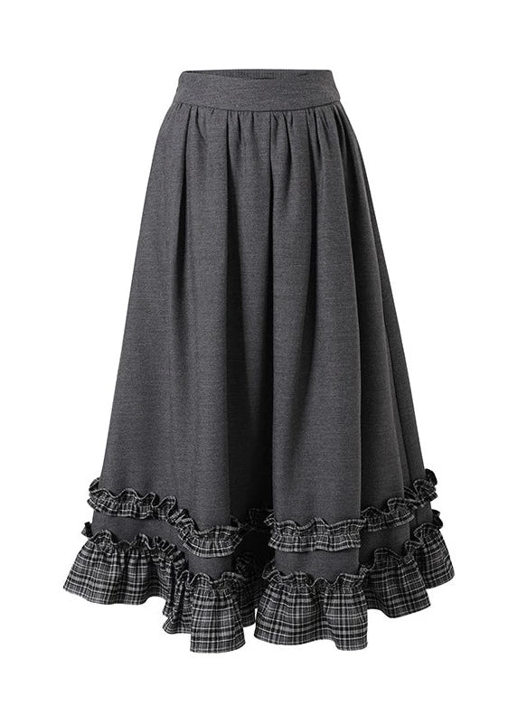 French Ribbon Short Jacket + Ruffle Long Skirt