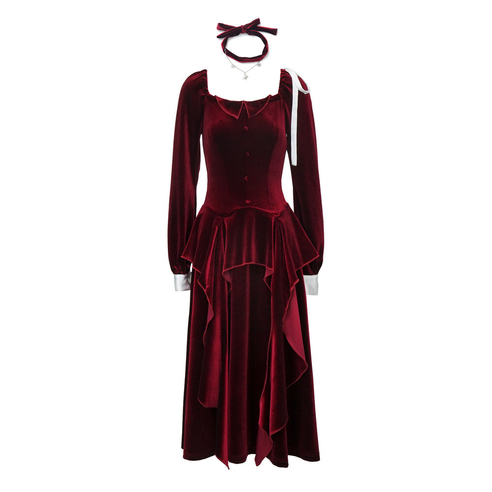 Velvet Slim Waist Party Dress