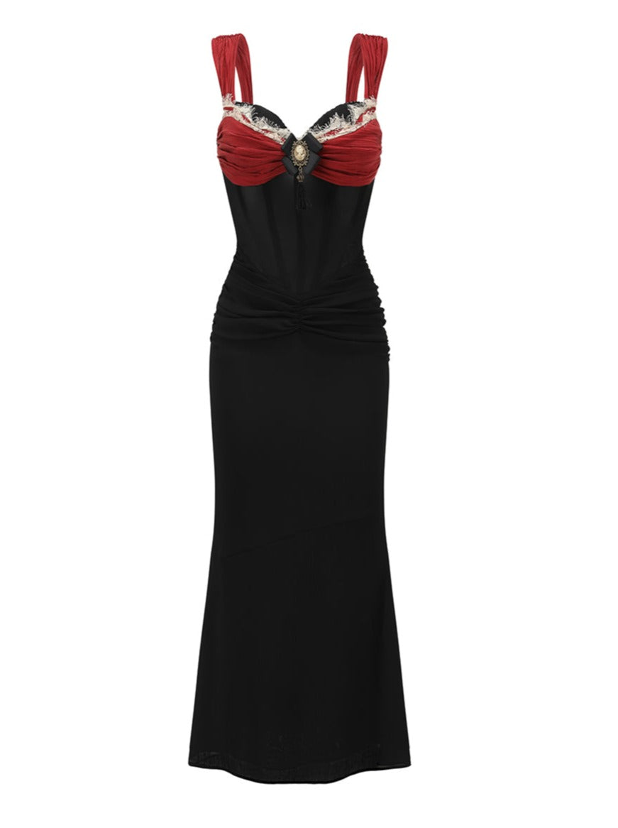 Wine Glass French Retro Style Fishtail Dress