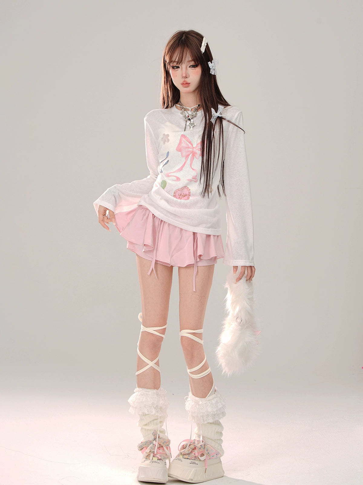 Sunshine Island Print Soft Sheer Long T