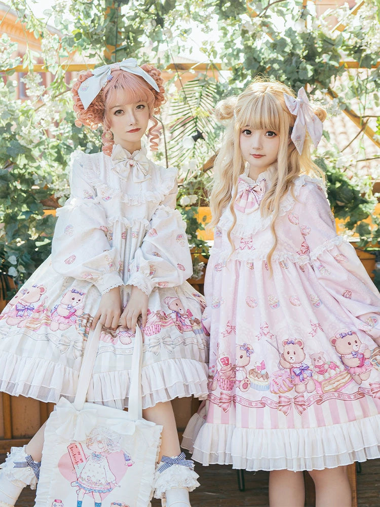 Nurse Bear Gemini Long Lolita Dress Belchic