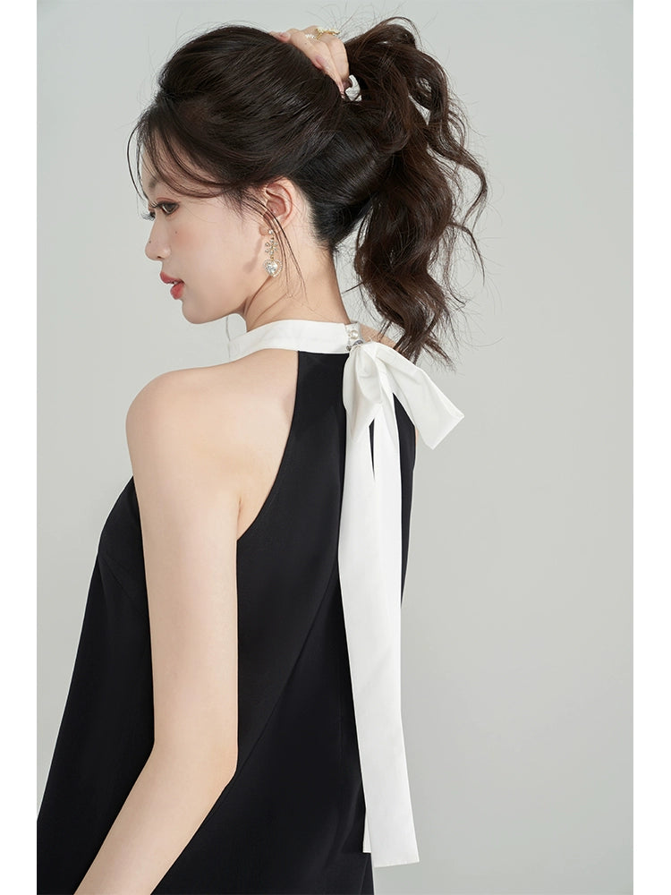 Robe sans manches à encolure ruban