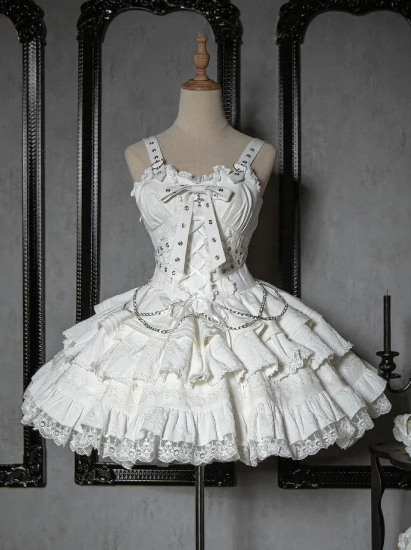 Contract Cross Gothic Short Sweetheart Dress