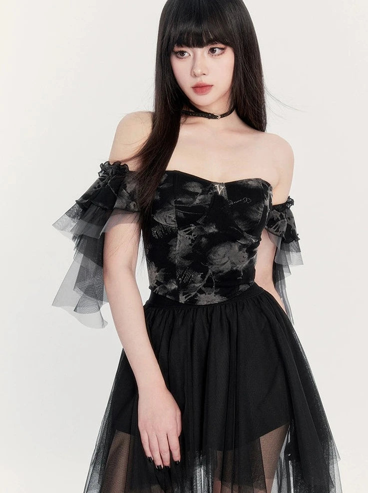 wallis fashion dresses Tea Festival Rose Dark Top – Belchic
