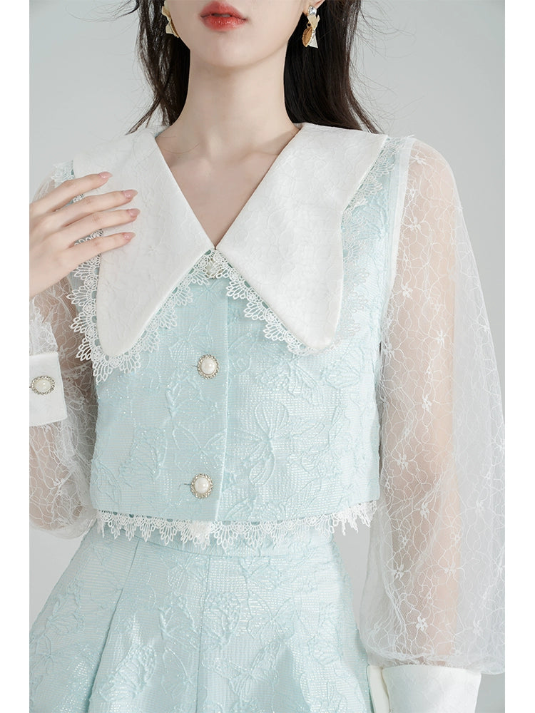 걸리 블루 빅 컬러 셔츠 + 반바지