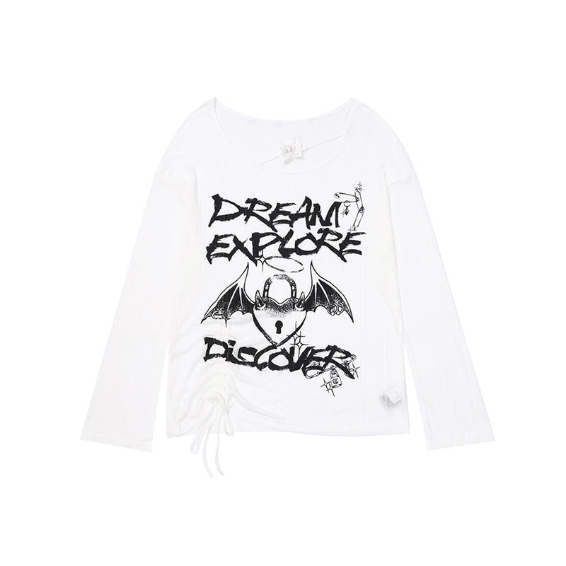 Off-Shoulder Knit T-Shirt