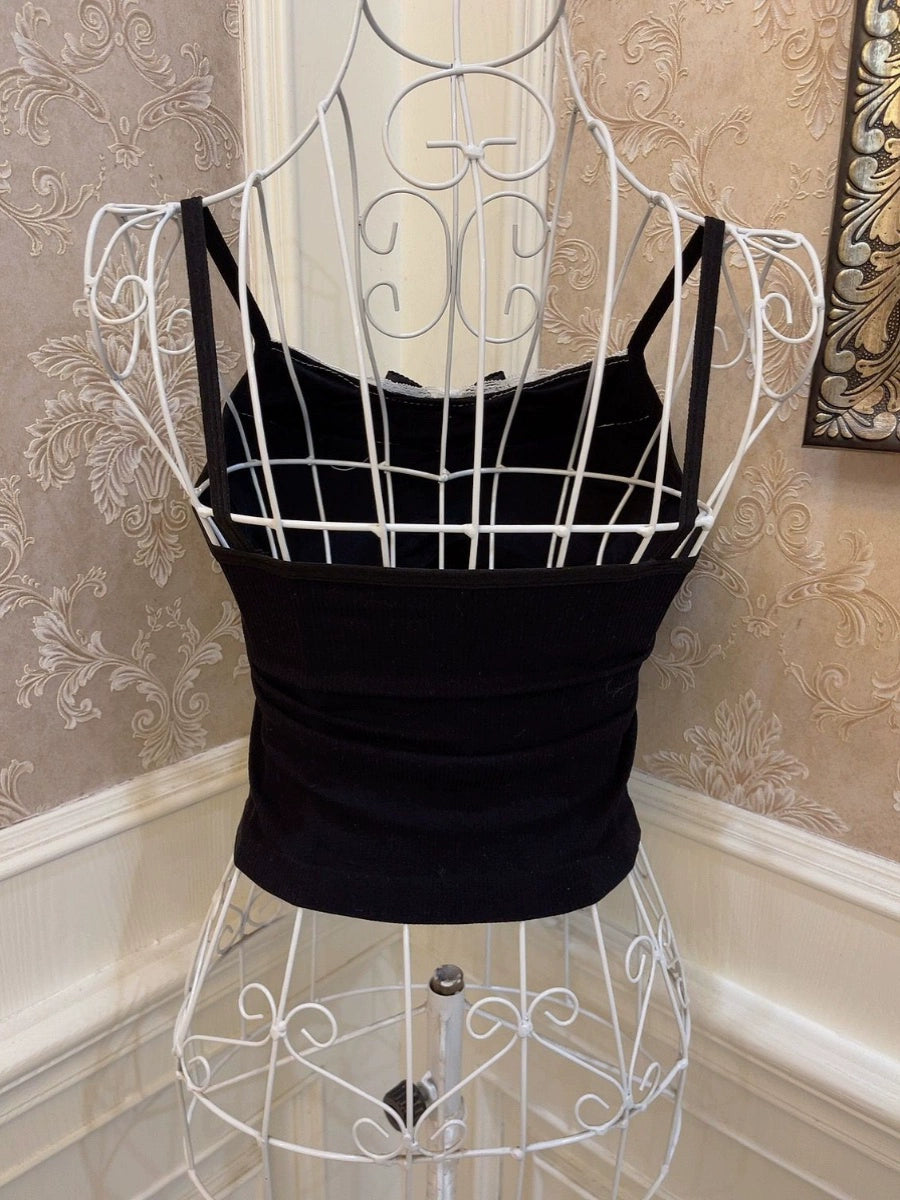Ribbon Girly Slim Rib Camisole