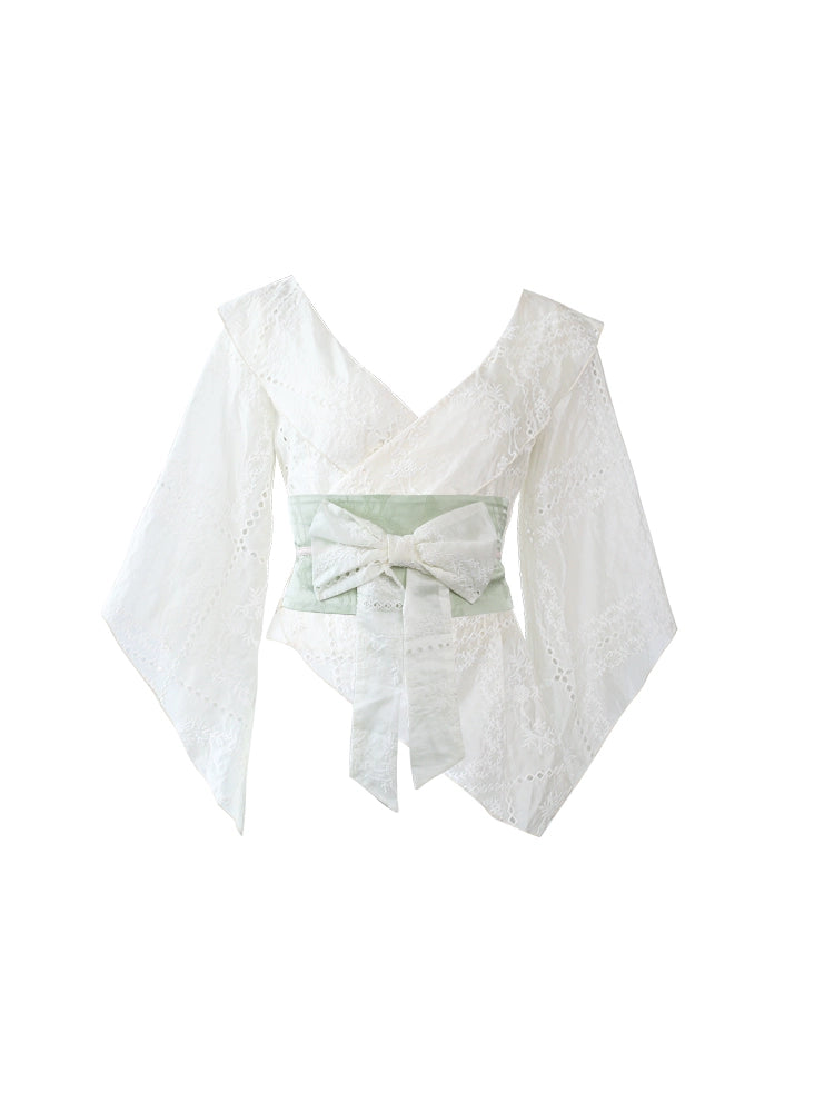 Sweet China Cardigan + Sleeveless Top + Pleated Skirt