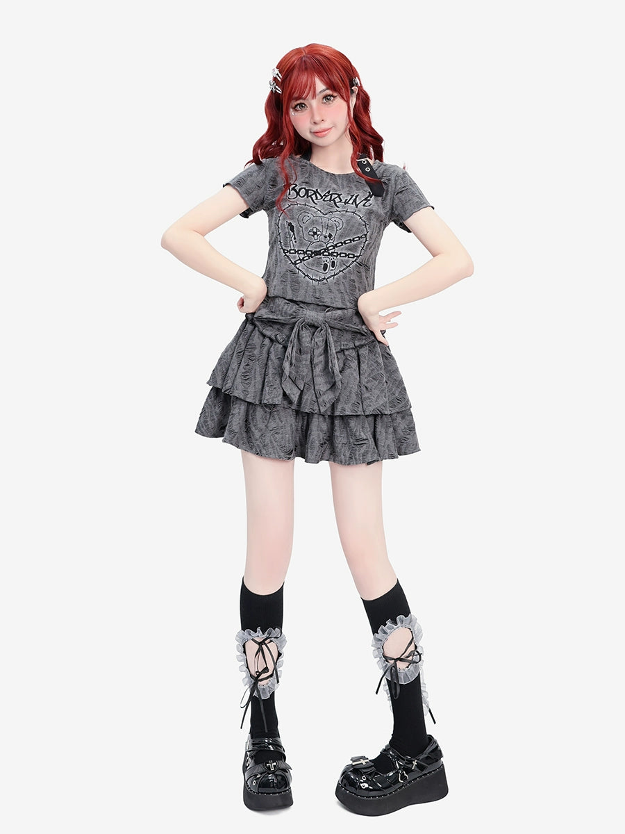 Damaged Big Bow Cake Skirt