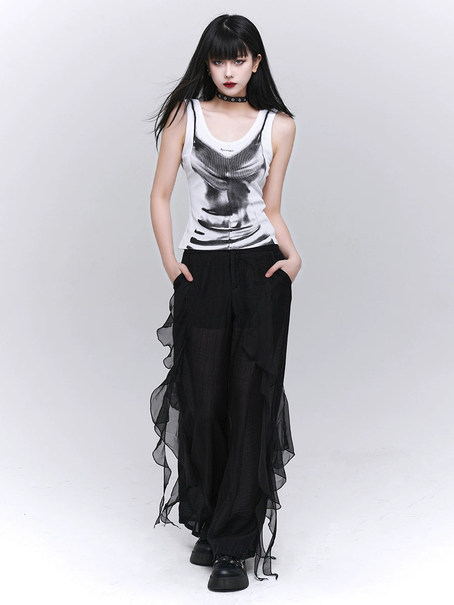 Sheer Mode Chic Summer Pants