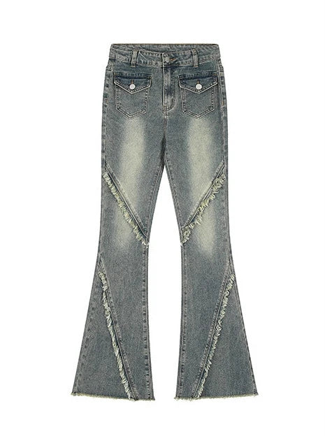 American Retro Damaged Flared Pants