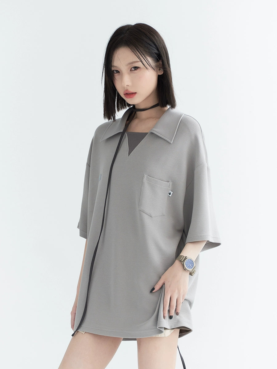 V-Neck Polo Loose Summer Tops