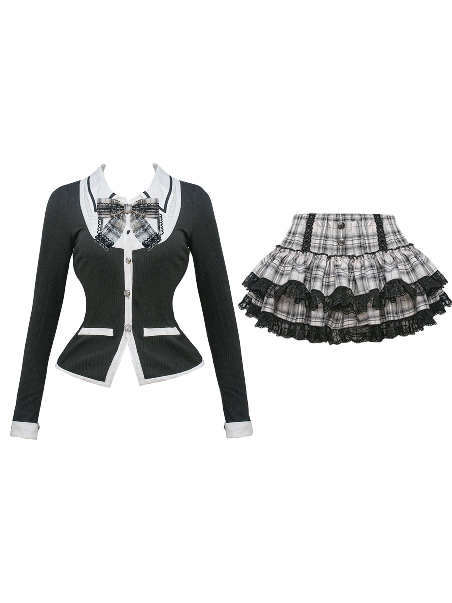 Black Knight Cardigan Skirt