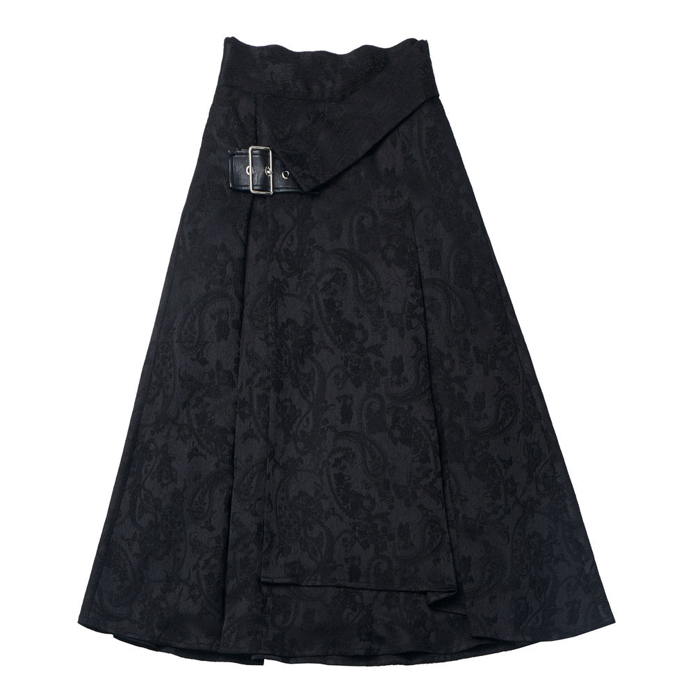 Dark Pattern Waist Long Skirt Setup
