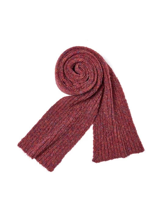 リボンリブニットトップス+リボンニット帽+ニットフラワー