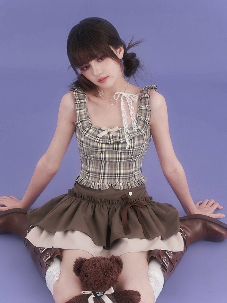 Girly Ribbon Check Camisole