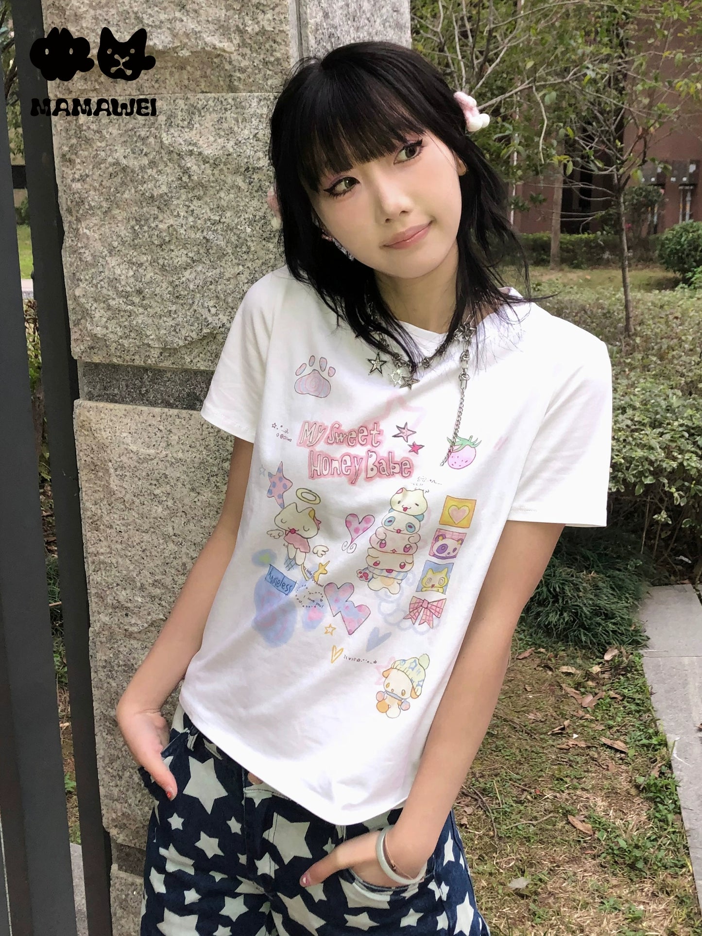 カラフルポップラクガキトップス