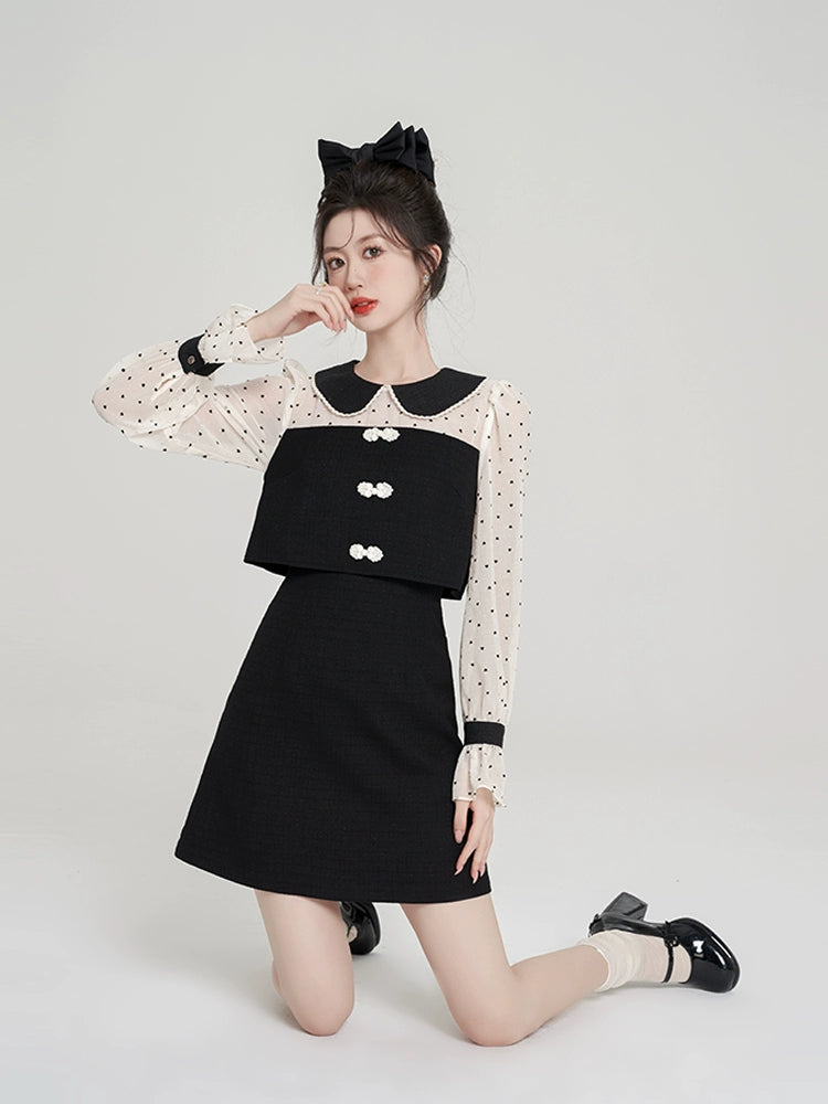 フレンチチャイナドットワンピース