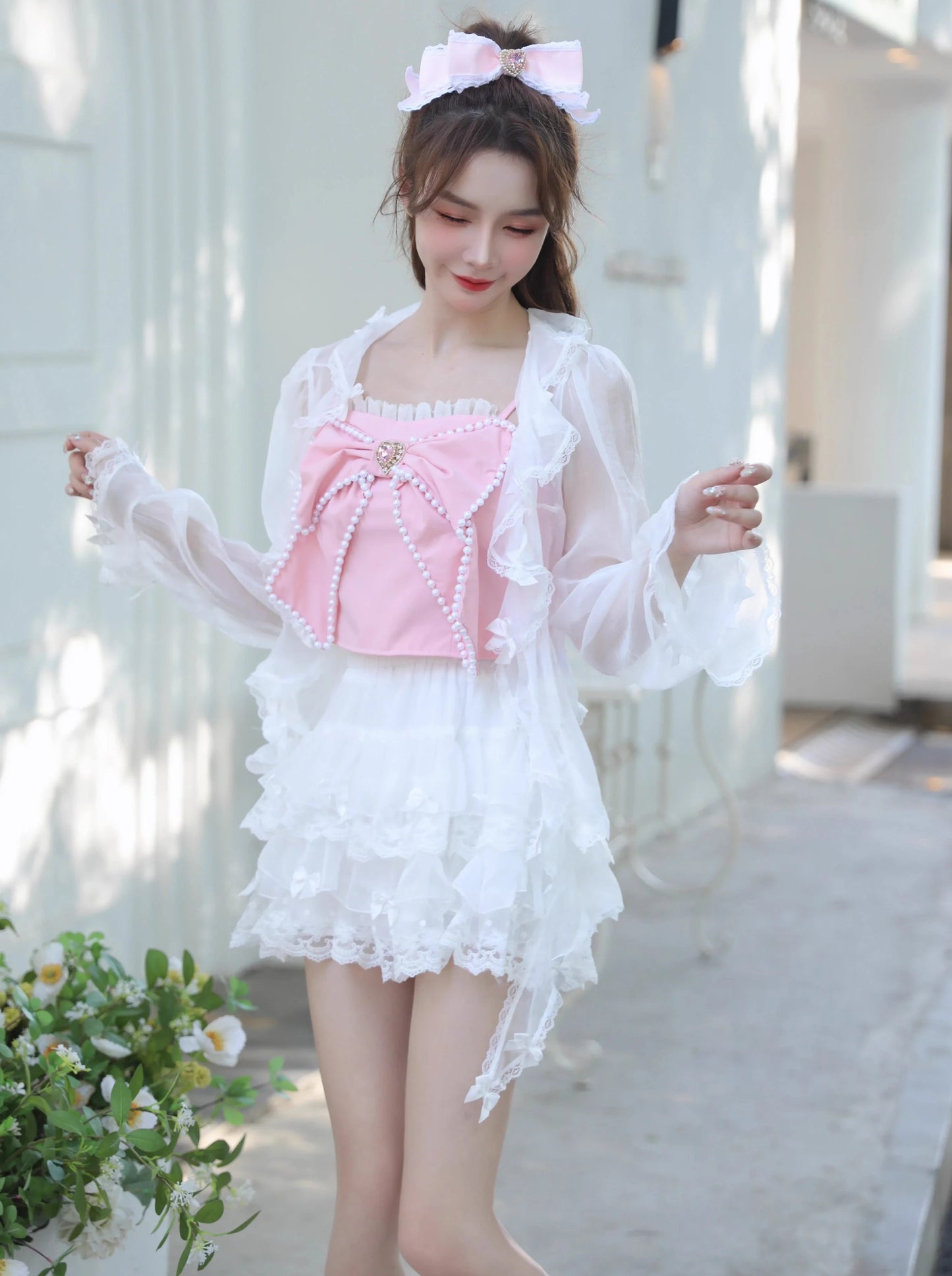 Pure White Sheer Sweet Cardigan