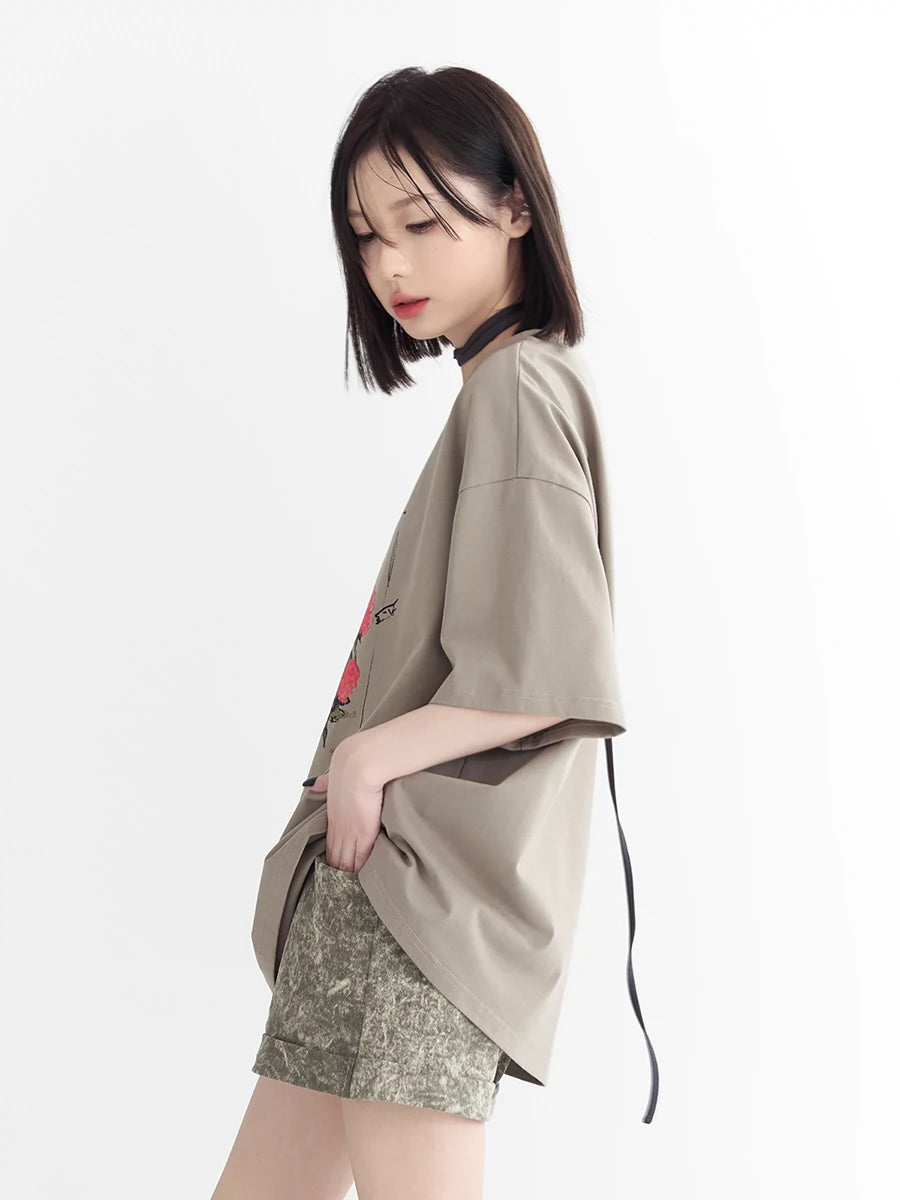 Pop Flower Design Loose Top