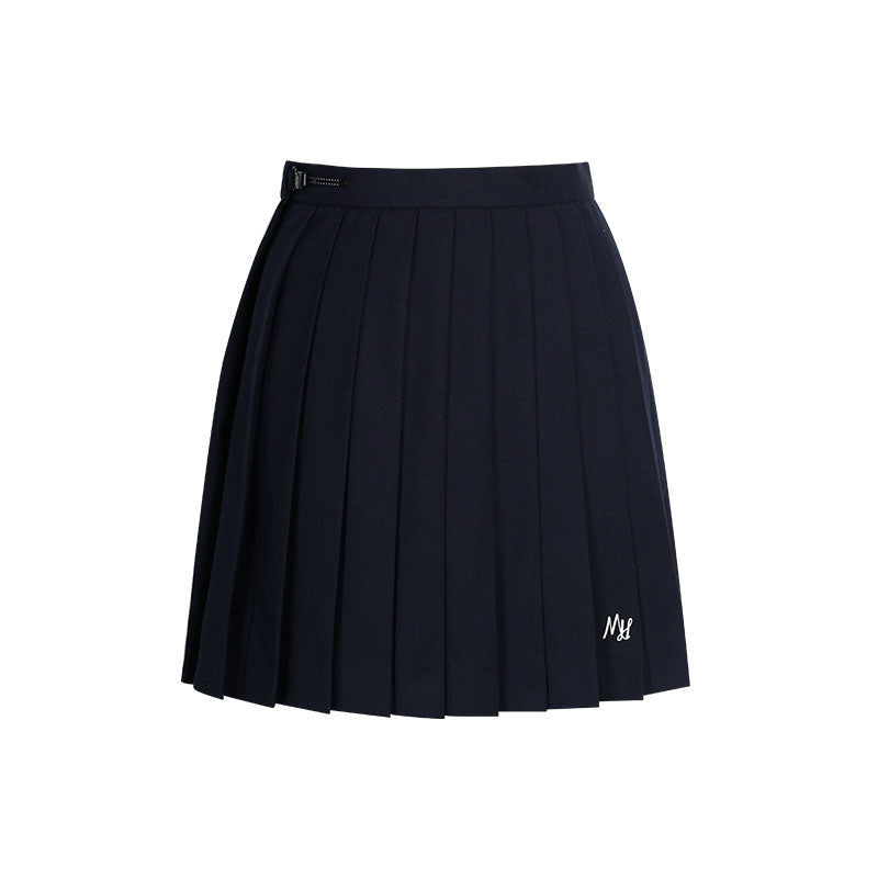 College Style Style Cyan Solid Short Skirt