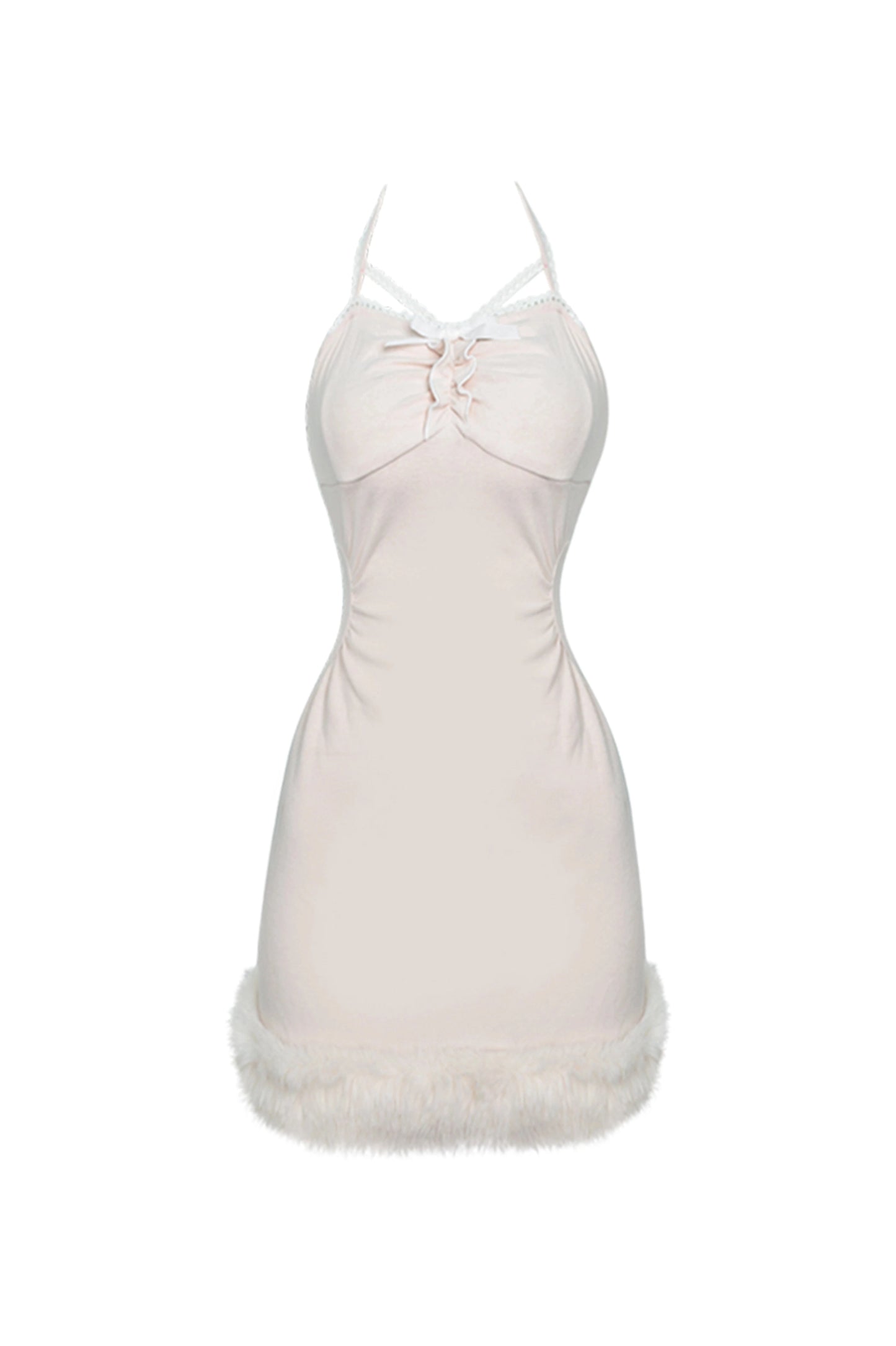 Peach Warm Winter Lambswool Jacket Top + Camisole Dress