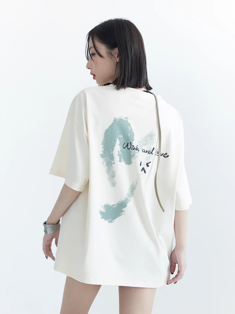 Back Print Mode Loose T-Shirt