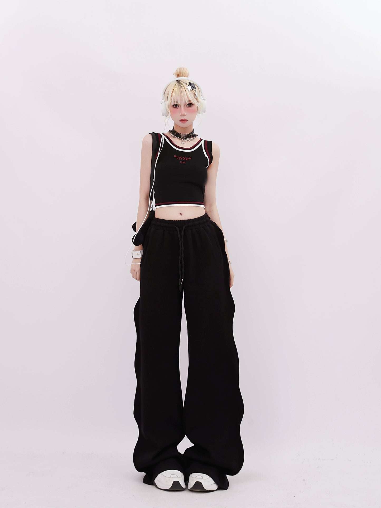 Pantalon large décontracté mode foncé